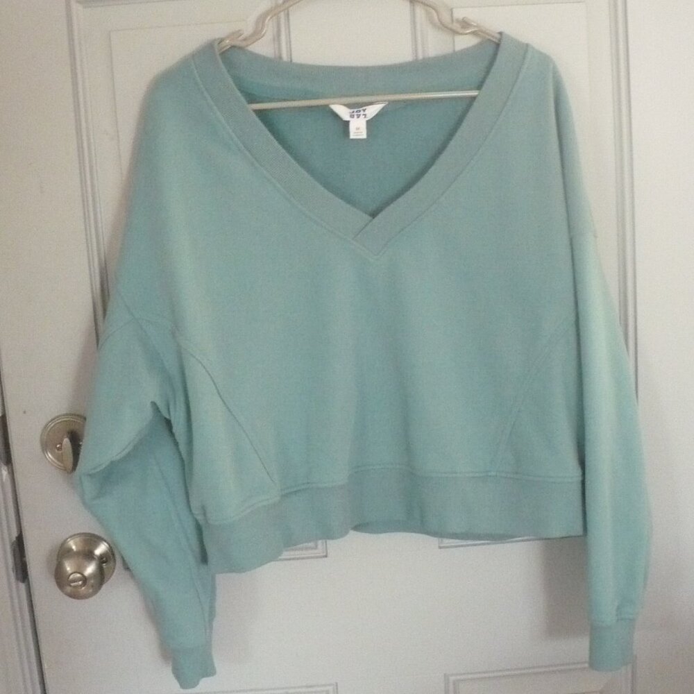 Ladies Cropped V-Neck Sweatshirt Size M by Joy Lab